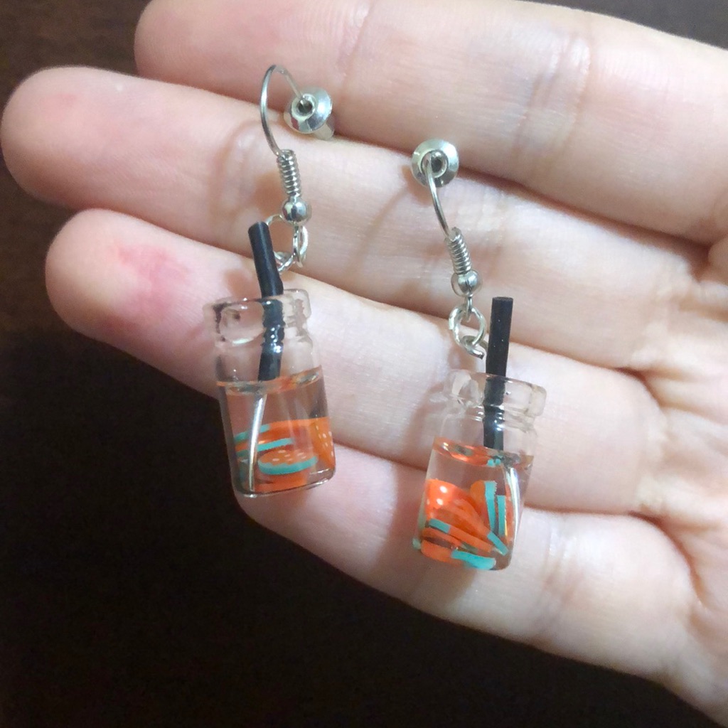 Mini Strawberry Drink Earrings Brand New